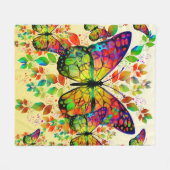 COUVERTURE POLAIRE PAPILLONS PRINTANIERS NATURE COLORÉE (Devant (Horizontal))