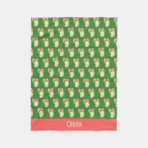 Couverture Polaire Papillons rose et vert Personnalisé