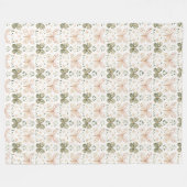 Couverture Polaire Papillons Rose Fardé Vert Menthe  (Devant (Horizontal))