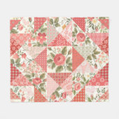 Couverture Polaire Papillons rose Patchwork sans couture (Devant (Horizontal))