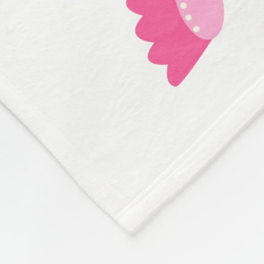 Couverture Polaire Papillons roses faits sur commande, fleurs le nom (Coin)