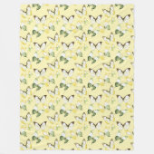 Couverture Polaire Papillons Vert Jaune Anniversaire (Devant)