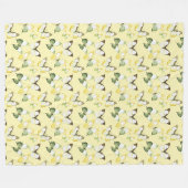 Couverture Polaire Papillons Vert Jaune Anniversaire (Devant (Horizontal))