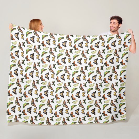 Couverture Polaire Papillons Vintage (En situation)
