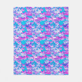 Couverture Polaire Papillons, violet et turquoise (Devant)