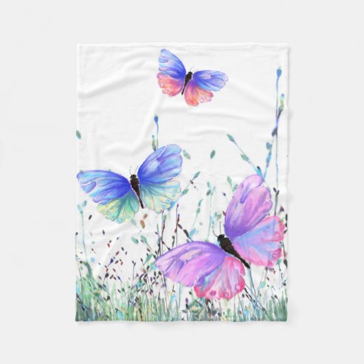 Couverture Polaire Papillons volants Blanche polaire (Devant)
