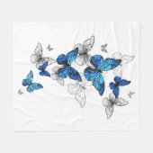 Couverture Polaire Papillons volants bleus Morpho (Devant (Horizontal))