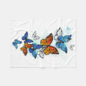 Couverture Polaire Papillons volants Morpho et Monarch (Devant (Horizontal))