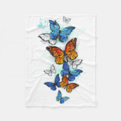 Couverture Polaire Papillons volants Morpho et Monarch (Devant)