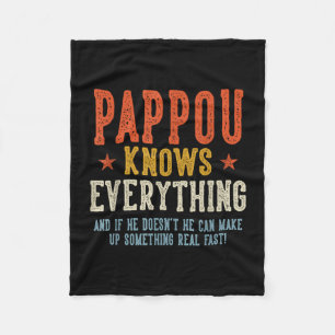 Couverture Polaire Pappou sait tout fête des pères rétro vintage