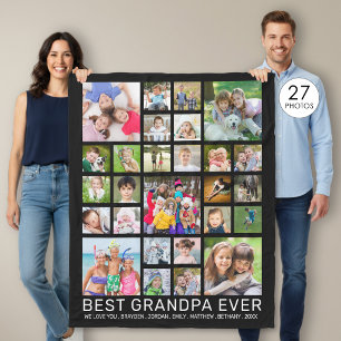 Couverture Polaire Papy 27 Collage de photos titre et couleur personn