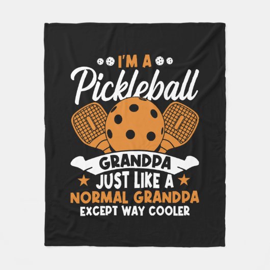Couverture Polaire Papy joueur de pickleball cool (Devant)