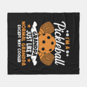 Couverture Polaire Papy joueur de pickleball cool (Devant (Horizontal))