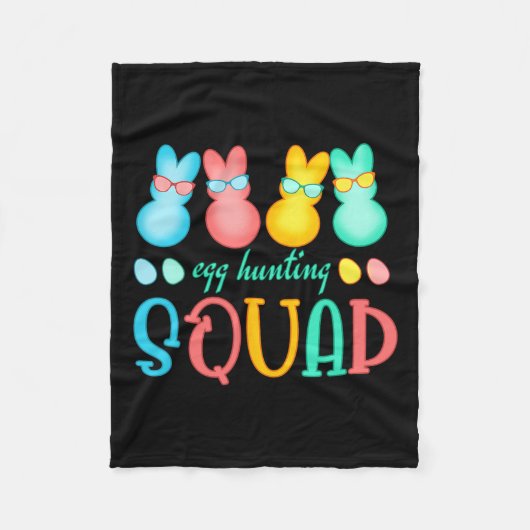 Couverture Polaire Pâques Bunnies Oeufs chasse Squad filles garçons h (Devant)