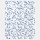 Couverture Polaire Pâques Chinoiserie Toile De Jouy Fleece Blanche (Devant)