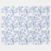 Couverture Polaire Pâques Chinoiserie Toile De Jouy Fleece Blanche (Devant (Horizontal))