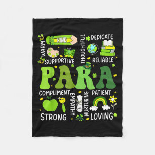 Couverture Polaire Para enseignant jour de la Saint-Patrick parapro
