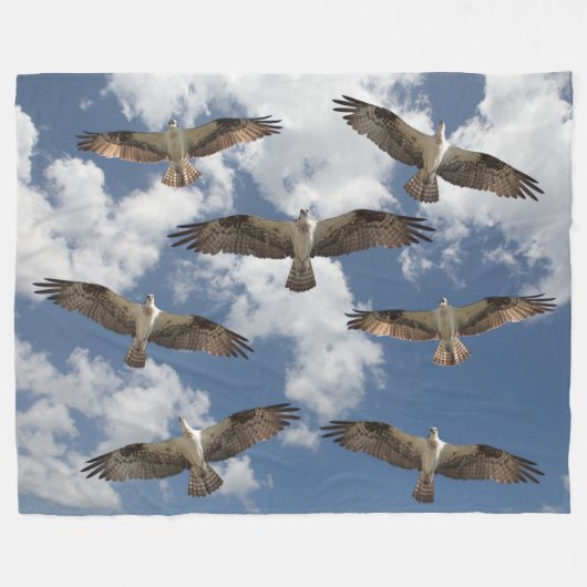 Couverture Polaire Parade de Balbuzards dans le ciel (Devant (Horizontal))