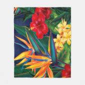Couverture Polaire Paradis tropical Floral hawaïen (Devant)
