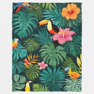Couverture Polaire Paradis tropical Motif de la jungle