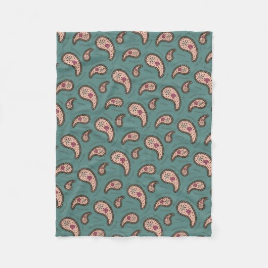 Couverture Polaire Paramecia Paisley Biologie Science Sarcelle (Devant)