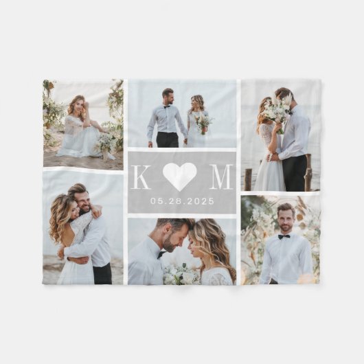 Couverture Polaire Paraphe amoureuse Initiales modifiable Couleur Col (Devant (Horizontal))
