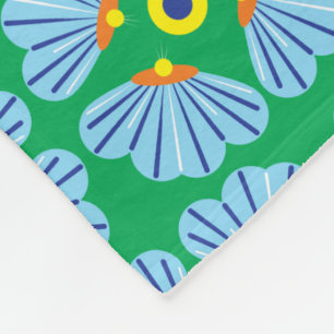 Couverture Polaire Parapluie Fleurs Blanche Toison (3 Tailles)