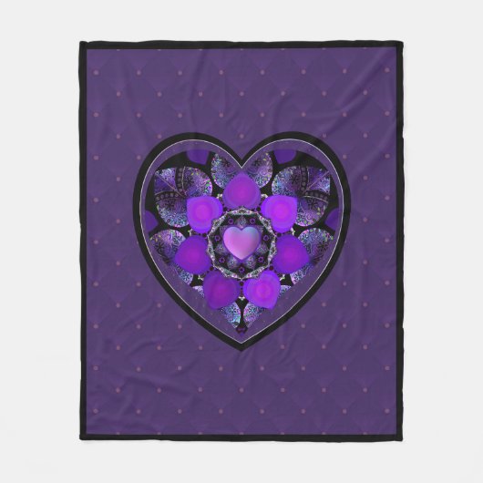 Couverture Polaire Parapluie violet & coeurs .7 (Devant)