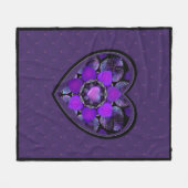 Couverture Polaire Parapluie violet & coeurs .7 (Devant (Horizontal))