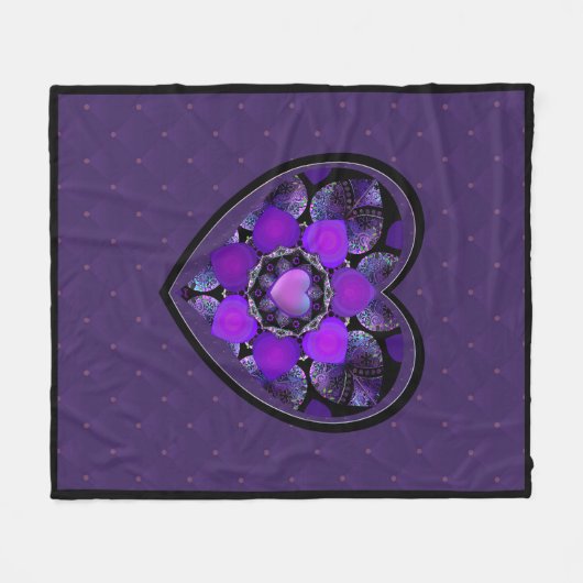 Couverture Polaire Parapluie violet & coeurs .7 (Devant (Horizontal))