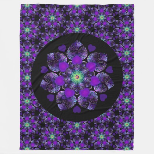 Couverture Polaire Parapluie violet & coeurs .7 (Devant)