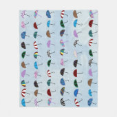 Couverture Polaire Parapluies Toison Blanche (Devant)