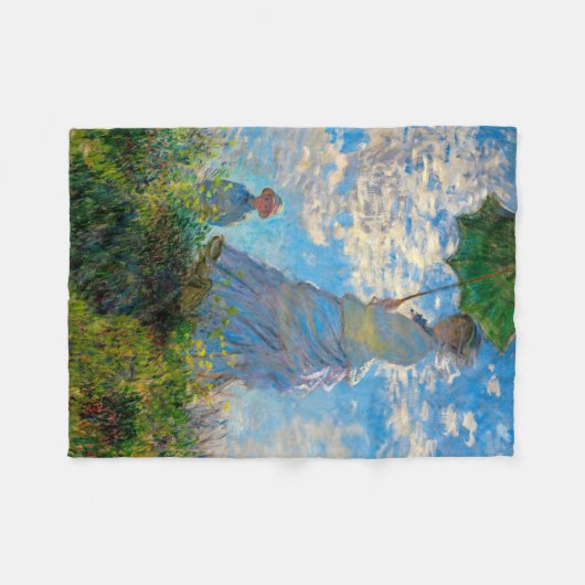 Couverture Polaire Parasol Monet Femme Impressionnisme (Devant (Horizontal))