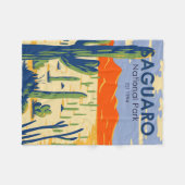 Couverture Polaire Parc national du Saguaro Arizona Giant Cactus Vint (Devant (Horizontal))