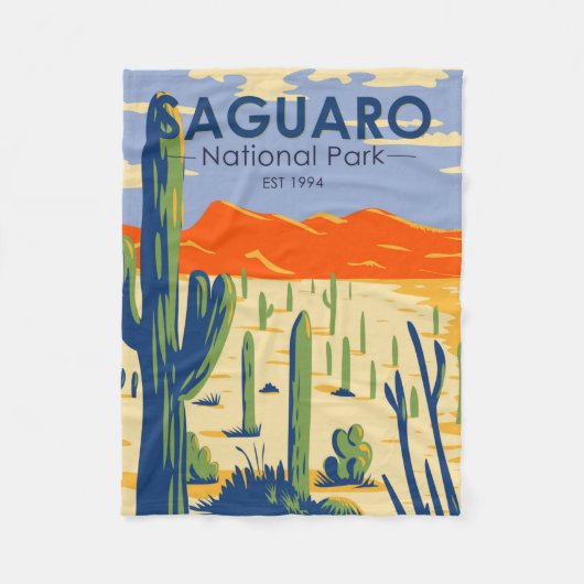 Couverture Polaire Parc national du Saguaro Arizona Giant Cactus Vint (Devant)