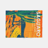 Couverture Polaire Parc national du Saguaro Arizona Vintage (Devant (Horizontal))
