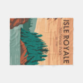 Couverture Polaire Parc national Isle Royale Michigan Vintage (Devant (Horizontal))