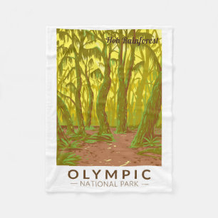 Couverture Polaire Parc national olympique Hoh Rainforest Travel Art