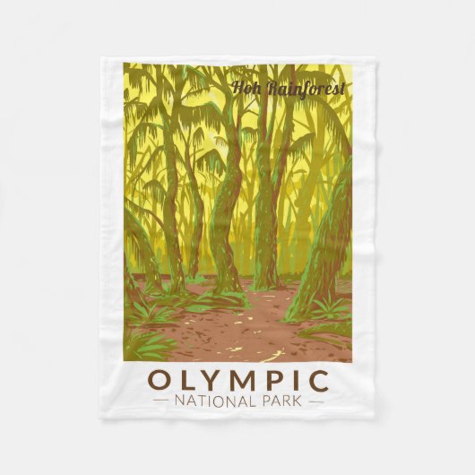 Couverture Polaire Parc national olympique Hoh Rainforest Travel Art (Devant)