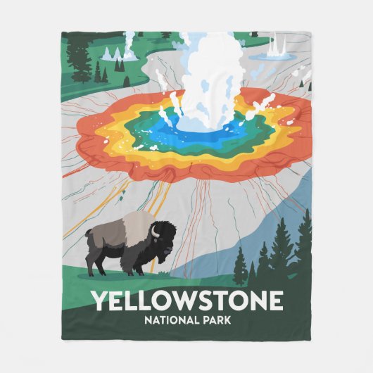 Couverture Polaire Parc national Vivid Yellowstone (Devant)