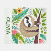 Couverture Polaire Parcelle mignonne accrochée à l'arbre dans la jung (Devant (Horizontal))