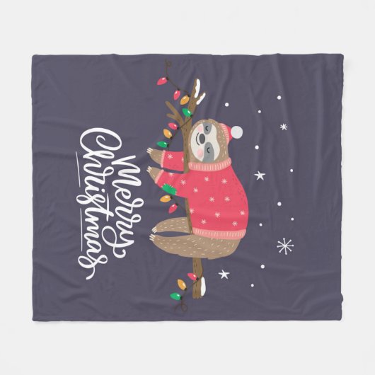 Couverture Polaire Paresse de Joyeux Noël (Devant (Horizontal))