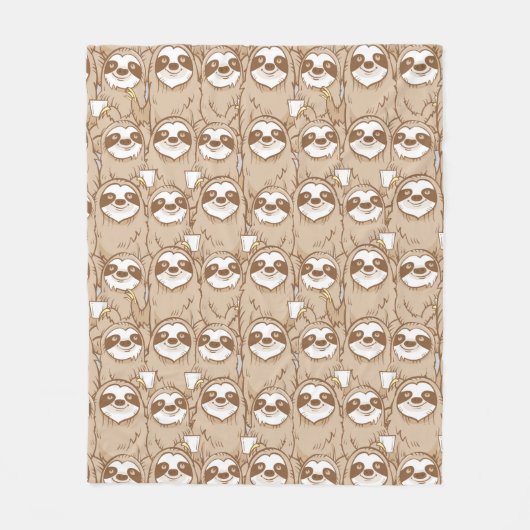 Couverture Polaire Paresses et motif de café (Devant)