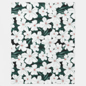 Couverture Polaire Parfait fleurs transparentes vert et blanc minimal (Devant)