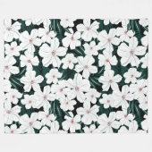 Couverture Polaire Parfait fleurs transparentes vert et blanc minimal (Devant (Horizontal))