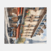 Couverture Polaire Paris aquarelle (Devant (Horizontal))
