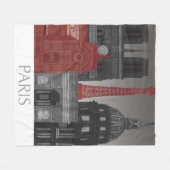 Couverture Polaire Paris Elevages par nuit - Rouge (Devant (Horizontal))