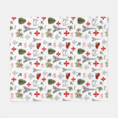 Couverture Polaire Paris Noël Tour Eiffel Blanche Fleece (Devant (Horizontal))