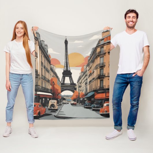 Couverture Polaire Paris poster vintage (En situation)