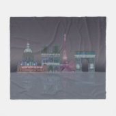 Couverture Polaire Paris Skyline Réflexions nocturnes (Devant (Horizontal))